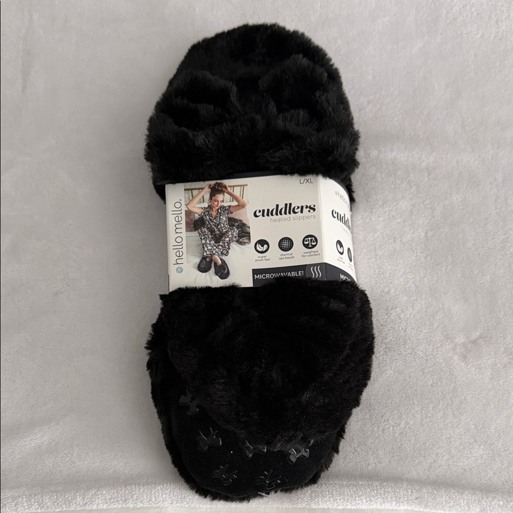 Hello Mello Women's Black Microwave Cuddlers Slippers